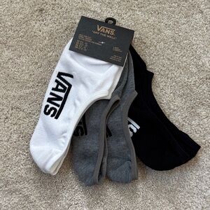 Vans Men's Casual No-Show Socks - White, Gray, Black - Size 9.5-13